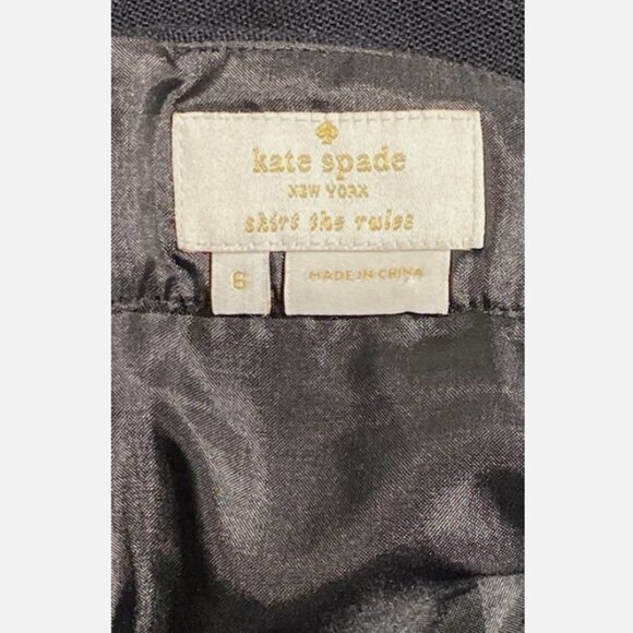 Kate Spade Women's Black Wool Blend Solid Bow Pencil Skirt Size 6 EUC - Picture 4 of 11